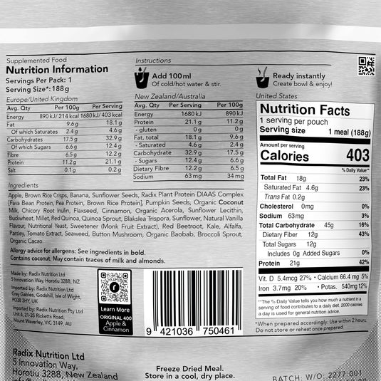 Radix Apple Cinnamon Original Breakfast v9.0