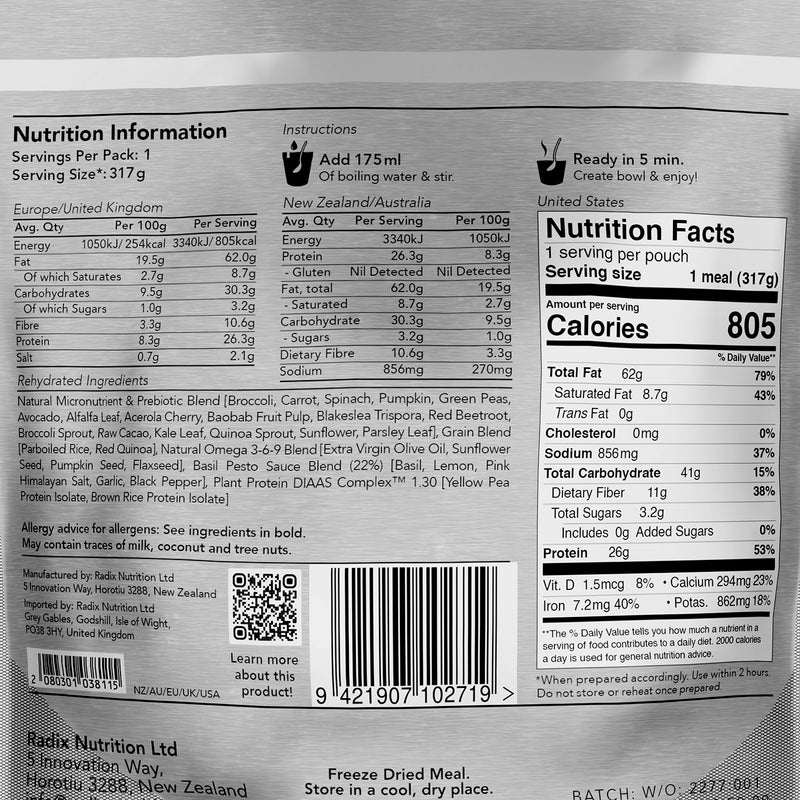 Load image into Gallery viewer, Radix Basil Pesto Ultra Meal 800Kcal V8.0