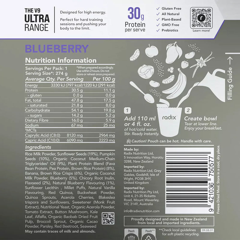 Load image into Gallery viewer, Radix Blueberry Ultra Breakfast 800Kcal v9.0