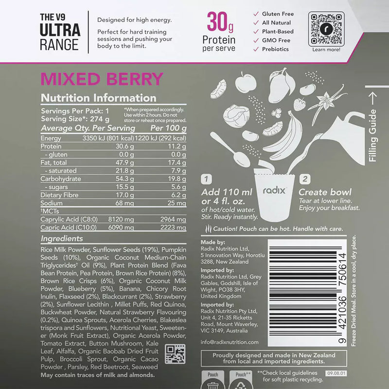 Load image into Gallery viewer, Radix Mixed Berry Ultra Breakfast 800Kcal v9.0