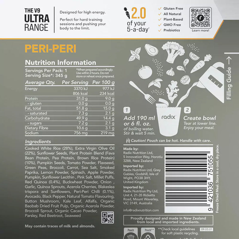 Load image into Gallery viewer, Radix Peri Peri Ultra Meal 800Kcal V9.0
