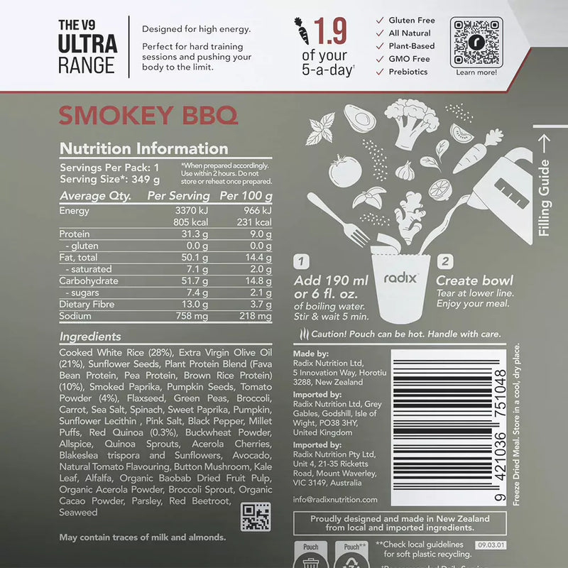 Load image into Gallery viewer, Radix Smokey BBQ Ultra Meal 800Kcal V9.0