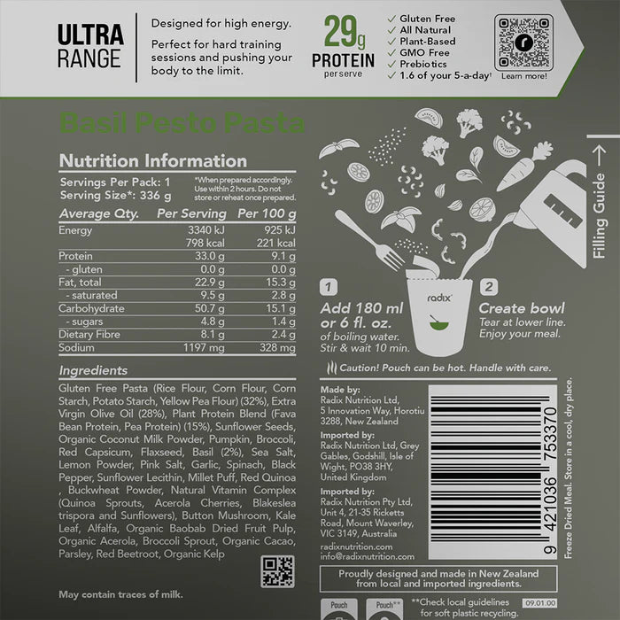 Load image into Gallery viewer, Radix Basil Pesto Ultra Meal 800Kcal V9.0