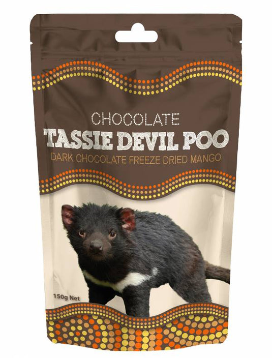 Tassie Devil Poo - Dark Chocolate Freeze Dried Mango