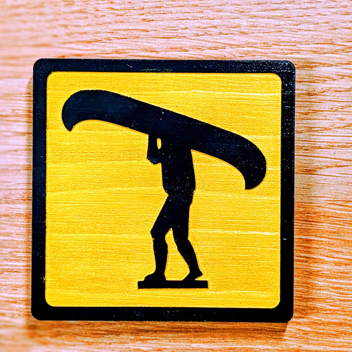 Canoe Portage Wood Fridge Magnet