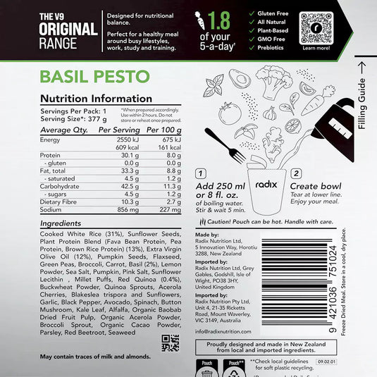 Radix Basil Pesto Original 600Kcal V9.0