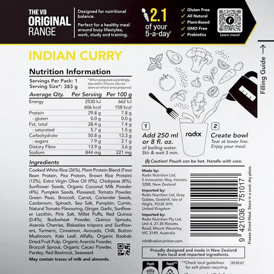 Radix Indian Curry Original 600Kcal V9.0