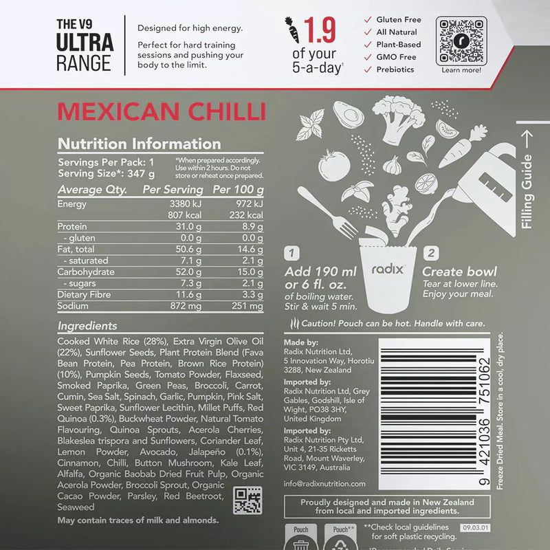 Load image into Gallery viewer, Radix Mexican Chilli Ultra Meal 800Kcal V9.0

