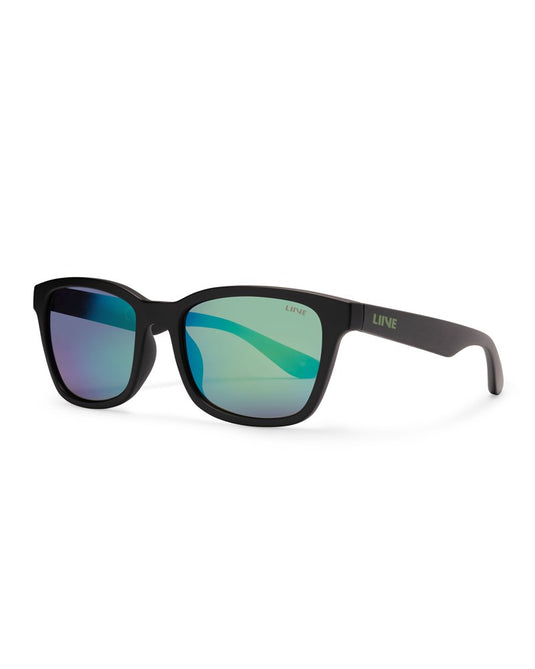LIIVE Alvin - Green Mirror Matt Black Sunglasses
