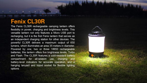 Load image into Gallery viewer, Fenix CL30R – 650 Lumens Rechargeable LED Camping Lantern Black
